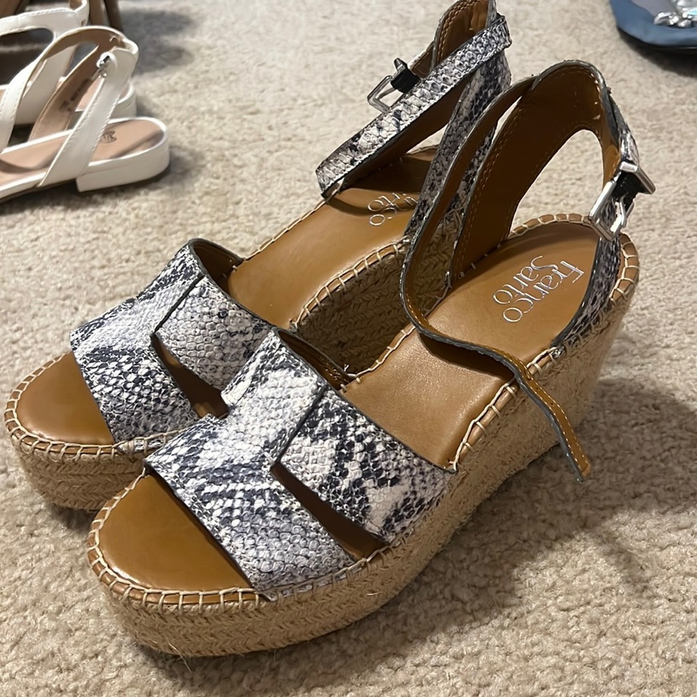 New Franco Sarto Snake Print Espadrilles